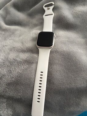 Apple Smartwatch with White Silicone Band